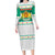 Bulgaria Christmas Family Matching Long Sleeve Bodycon Dress and Hawaiian Shirt with Green-White Theme, Coat of Arms, and National Flag Motif - Wonder Print Shop