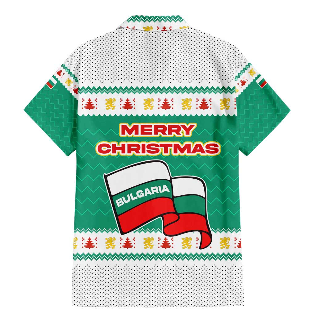 Bulgaria Christmas Family Matching Mermaid Dress and Hawaiian Shirt with Green-White Theme, Coat of Arms, and National Flag Motif - Wonder Print Shop