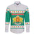 Bulgaria Christmas Family Matching Off The Shoulder Long Sleeve Dress and Hawaiian Shirt with Green-White Theme, Coat of Arms, and National Flag Motif - Wonder Print Shop