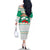 Bulgaria Christmas Family Matching Off The Shoulder Long Sleeve Dress and Hawaiian Shirt with Green-White Theme, Coat of Arms, and National Flag Motif - Wonder Print Shop