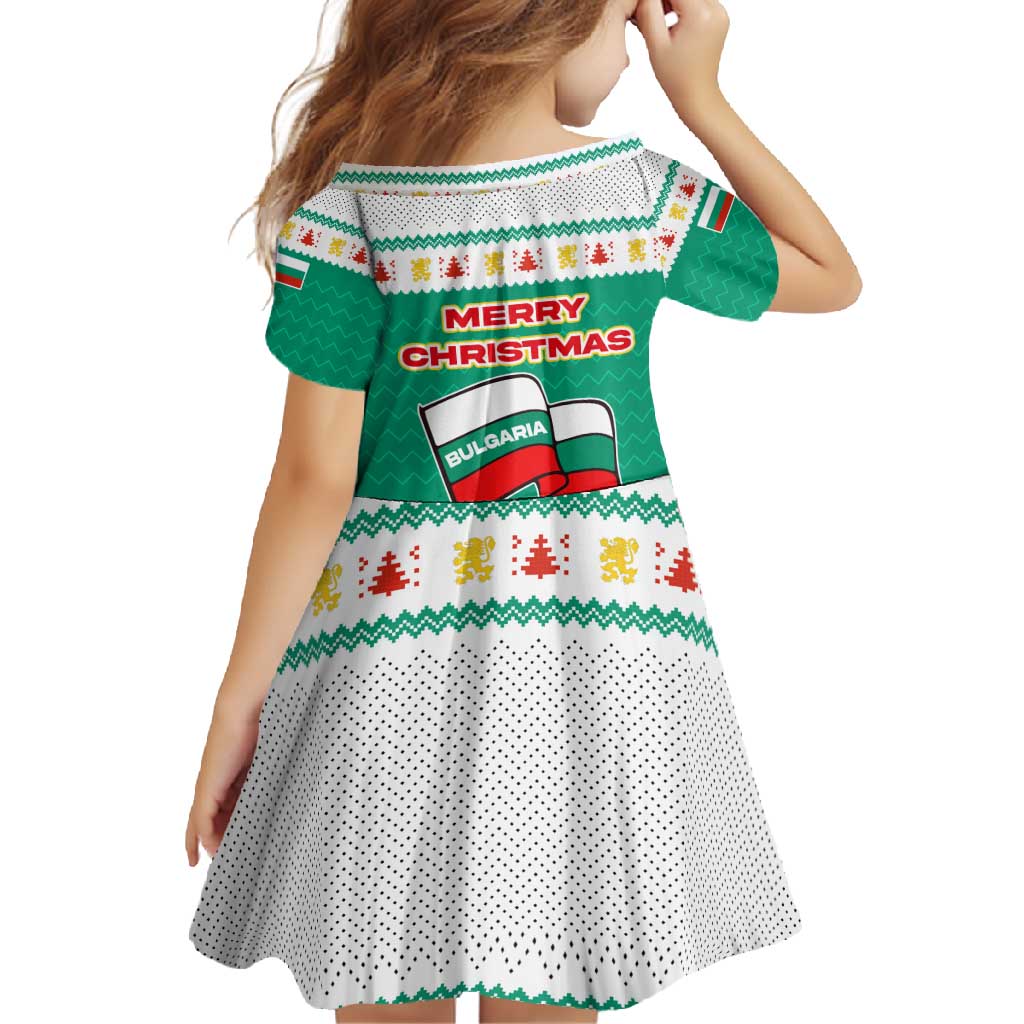 Bulgaria Christmas Family Matching Off Shoulder Maxi Dress and Hawaiian Shirt with Green-White Theme, Coat of Arms, and National Flag Motif - Wonder Print Shop