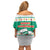 Bulgaria Christmas Family Matching Off Shoulder Short Dress and Hawaiian Shirt with Green-White Theme, Coat of Arms, and National Flag Motif - Wonder Print Shop