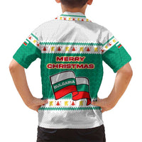 Bulgaria Christmas Family Matching Short Sleeve Bodycon Dress and Hawaiian Shirt with Green-White Theme, Coat of Arms, and National Flag Motif - Wonder Print Shop