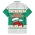 Bulgaria Christmas Family Matching Short Sleeve Bodycon Dress and Hawaiian Shirt with Green-White Theme, Coat of Arms, and National Flag Motif - Wonder Print Shop