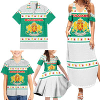 Bulgaria Christmas Family Matching Summer Maxi Dress and Hawaiian Shirt with Green-White Theme, Coat of Arms, and National Flag Motif - Wonder Print Shop