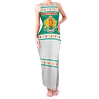 Bulgaria Christmas Family Matching Tank Maxi Dress and Hawaiian Shirt with Green-White Theme, Coat of Arms, and National Flag Motif - Wonder Print Shop