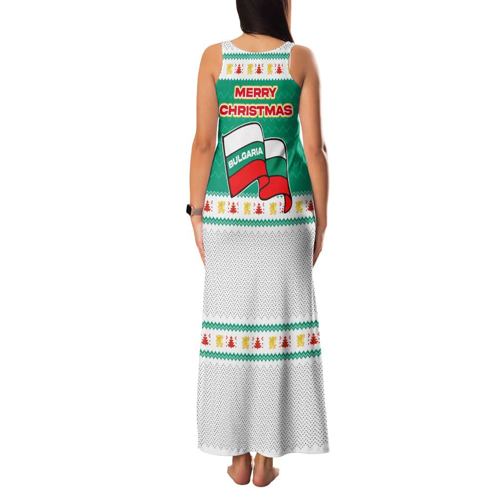 Bulgaria Christmas Family Matching Tank Maxi Dress and Hawaiian Shirt with Green-White Theme, Coat of Arms, and National Flag Motif - Wonder Print Shop