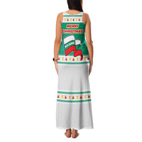 Bulgaria Christmas Family Matching Tank Maxi Dress and Hawaiian Shirt with Green-White Theme, Coat of Arms, and National Flag Motif - Wonder Print Shop
