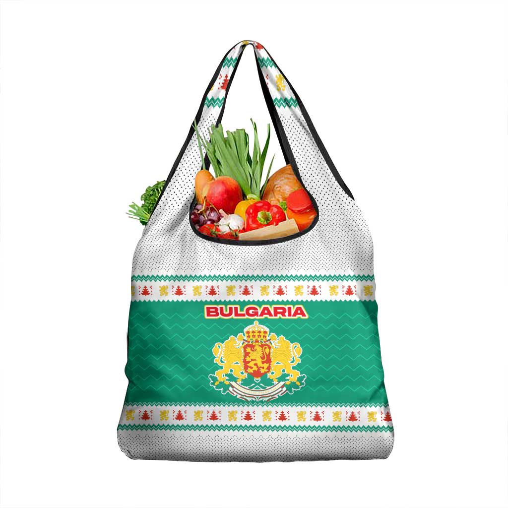 Bulgaria Christmas Grocery Bag with Green-White Theme, Coat of Arms, and National Flag Motif - Wonder Print Shop