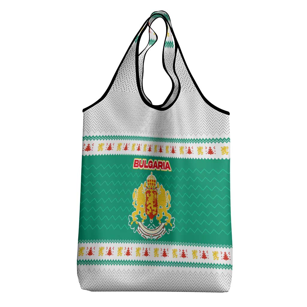 Bulgaria Christmas Grocery Bag with Green-White Theme, Coat of Arms, and National Flag Motif - Wonder Print Shop