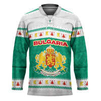 Bulgaria Christmas Hockey Jersey with Green-White Theme, Coat of Arms, and National Flag Motif - Wonder Print Shop