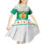 Bulgaria Christmas Kid Short Sleeve Dress with Green-White Theme, Coat of Arms, and National Flag Motif - Wonder Print Shop