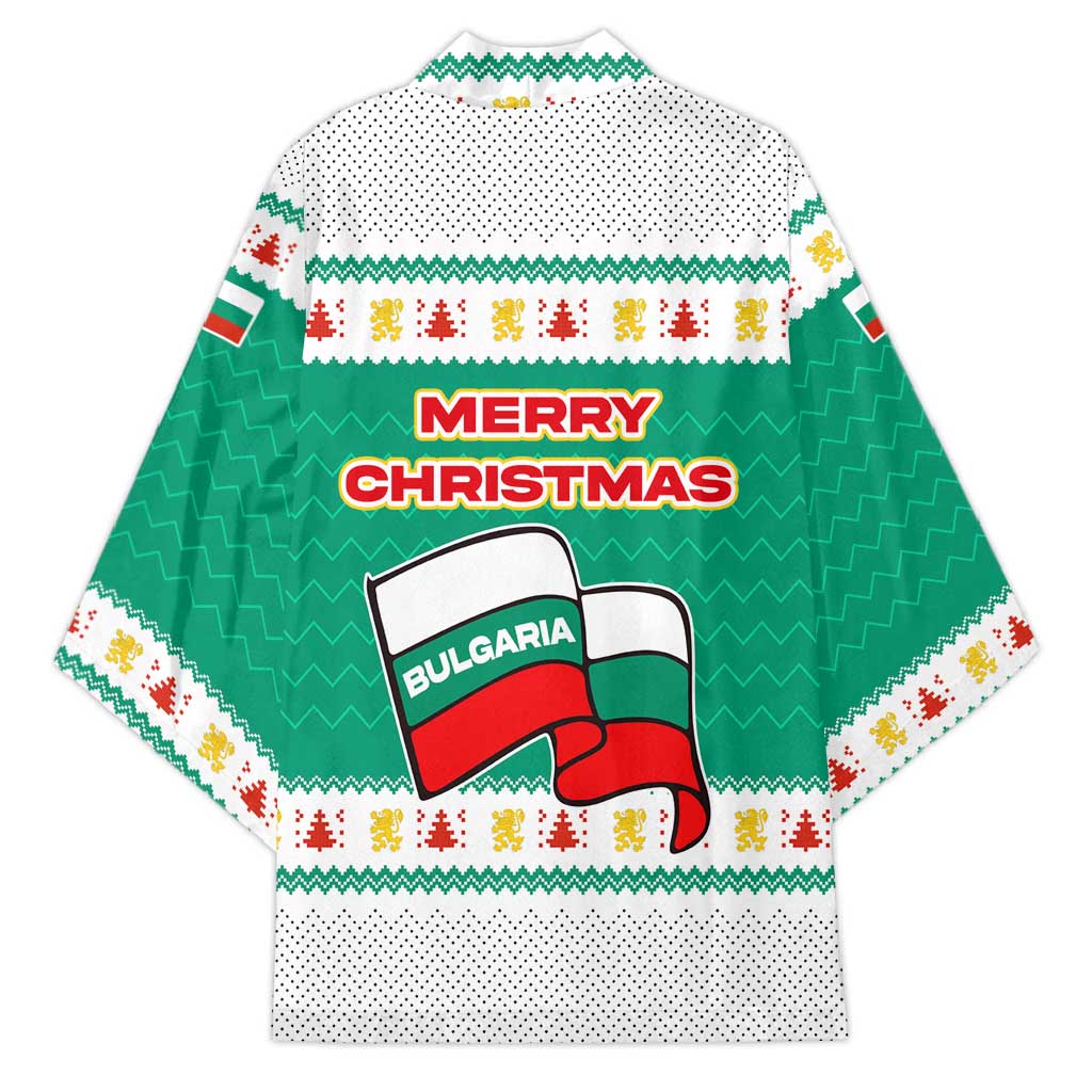 Bulgaria Christmas Kimono with Green-White Theme, Coat of Arms, and National Flag Motif - Wonder Print Shop