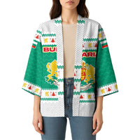 Bulgaria Christmas Kimono with Green-White Theme, Coat of Arms, and National Flag Motif - Wonder Print Shop