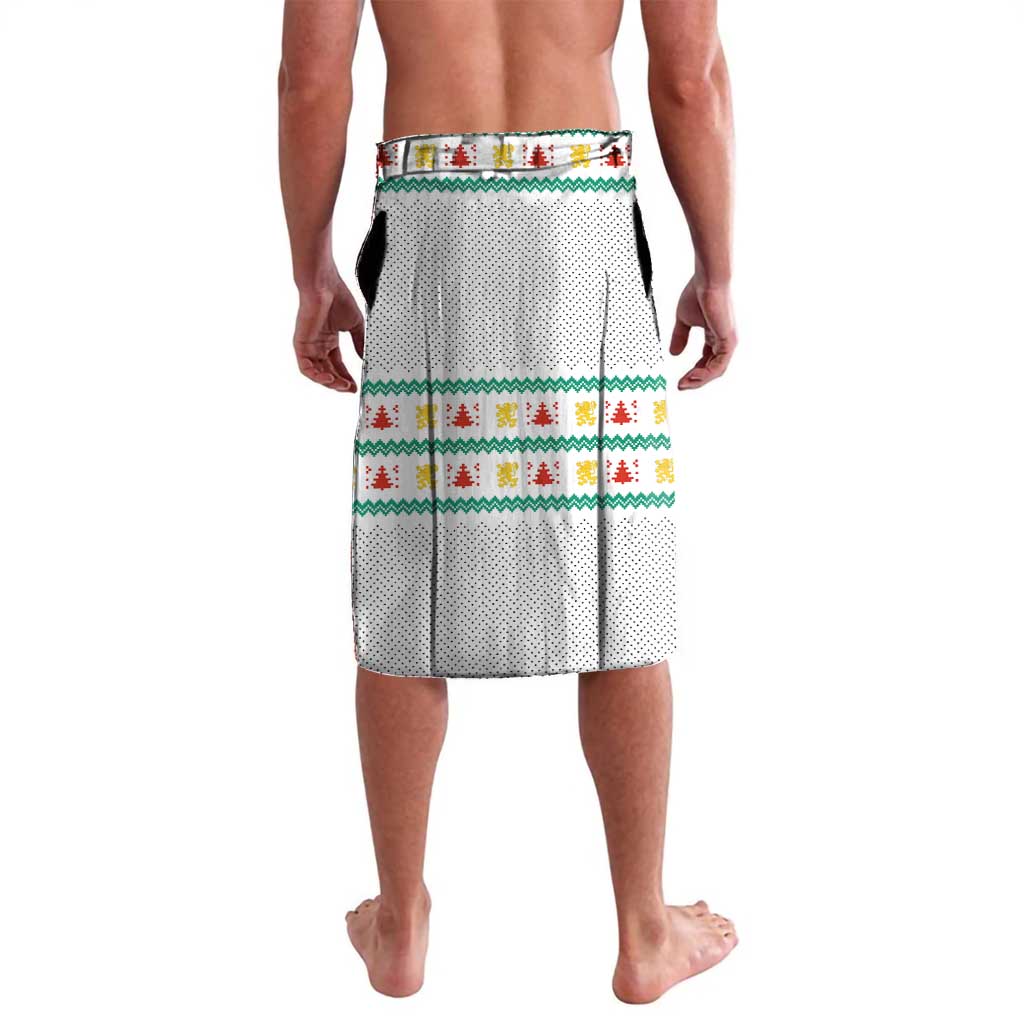 Bulgaria Christmas Lavalava with Green-White Theme, Coat of Arms, and National Flag Motif - Wonder Print Shop