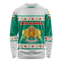Bulgaria Christmas Long Sleeve Shirt with Green-White Theme, Coat of Arms, and National Flag Motif - Wonder Print Shop