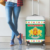 Bulgaria Christmas Luggage Cover with Green-White Theme, Coat of Arms, and National Flag Motif - Wonder Print Shop