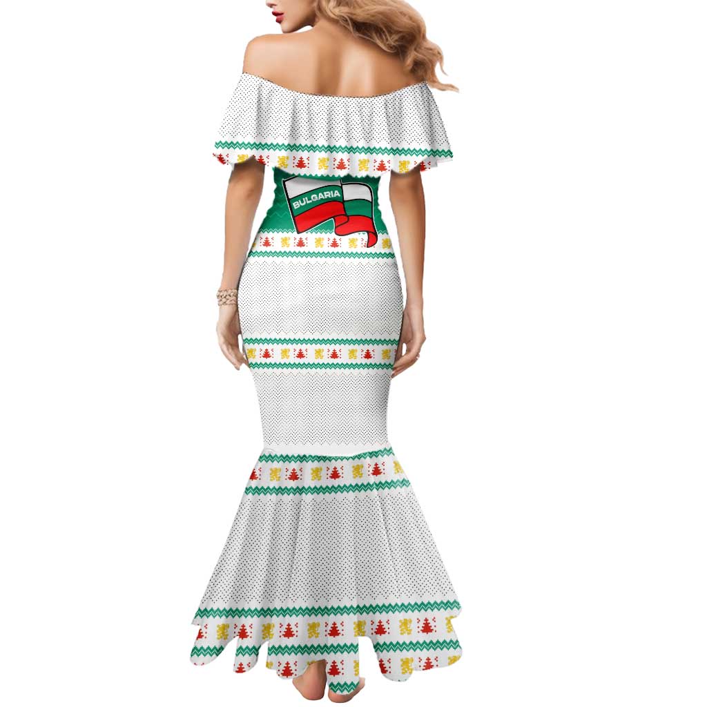 Bulgaria Christmas Mermaid Dress with Green-White Theme, Coat of Arms, and National Flag Motif - Wonder Print Shop