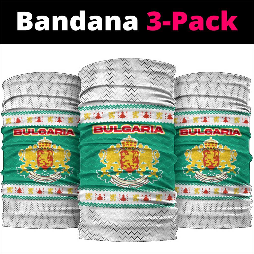 Bulgaria Christmas Neck Gaiter with Green-White Theme, Coat of Arms, and National Flag Motif - Wonder Print Shop