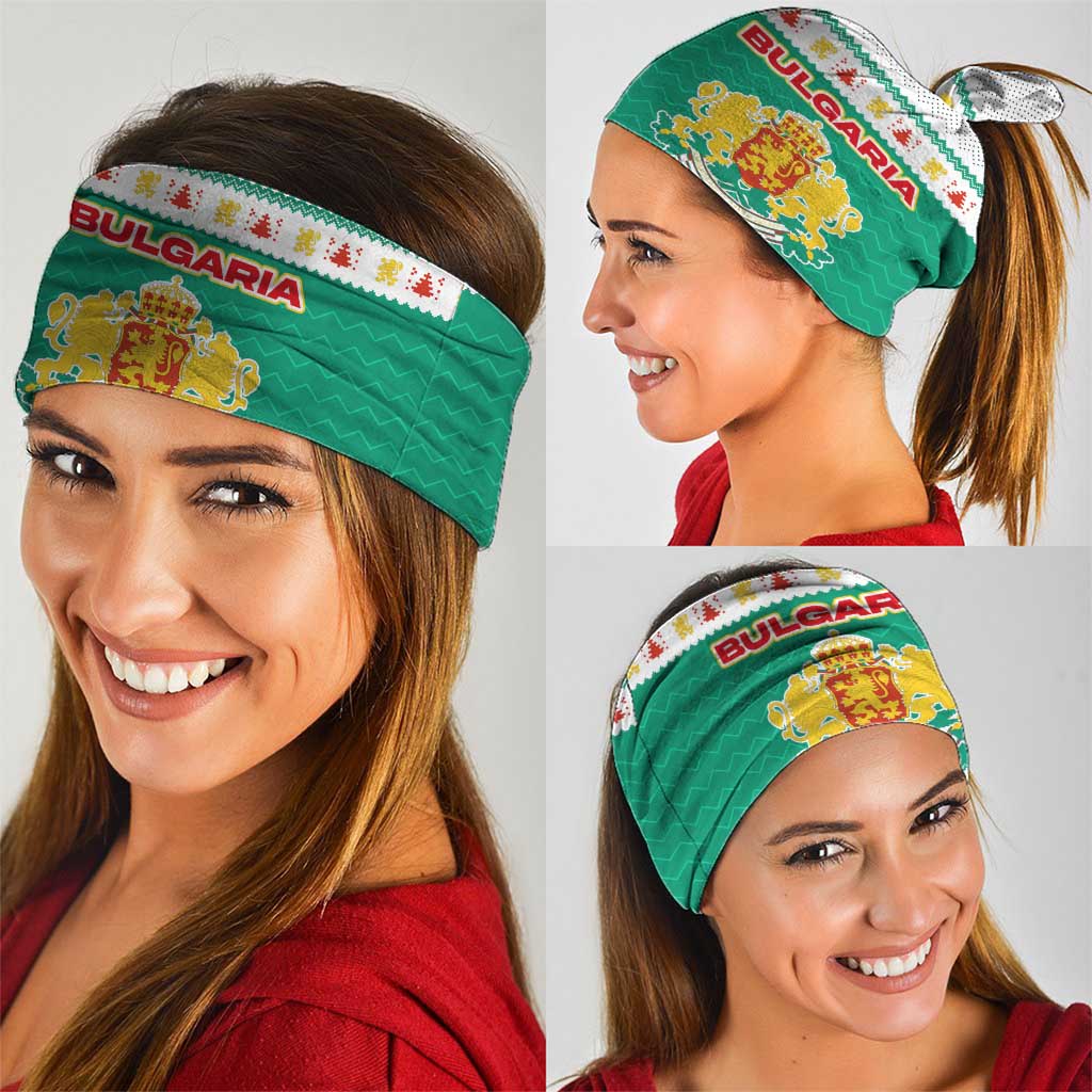 Bulgaria Christmas Neck Gaiter with Green-White Theme, Coat of Arms, and National Flag Motif - Wonder Print Shop
