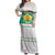 Bulgaria Christmas Off Shoulder Maxi Dress with Green-White Theme, Coat of Arms, and National Flag Motif - Wonder Print Shop