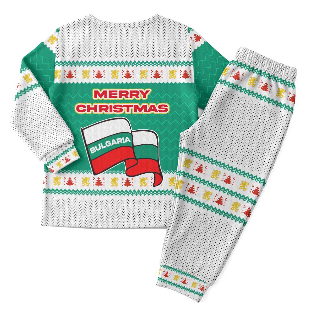 Bulgaria Christmas Pajama Set with Green-White Theme, Coat of Arms, and National Flag Motif - Wonder Print Shop
