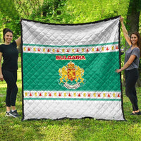 Bulgaria Christmas Quilt with Green-White Theme, Coat of Arms, and National Flag Motif - Wonder Print Shop