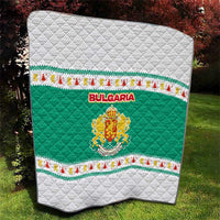 Bulgaria Christmas Quilt with Green-White Theme, Coat of Arms, and National Flag Motif - Wonder Print Shop