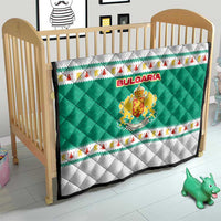 Bulgaria Christmas Quilt with Green-White Theme, Coat of Arms, and National Flag Motif - Wonder Print Shop