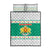 Bulgaria Christmas Quilt Bed Set with Green-White Theme, Coat of Arms, and National Flag Motif - Wonder Print Shop