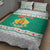 Bulgaria Christmas Quilt Bed Set with Green-White Theme, Coat of Arms, and National Flag Motif - Wonder Print Shop