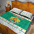 Bulgaria Christmas Quilt Bed Set with Green-White Theme, Coat of Arms, and National Flag Motif - Wonder Print Shop