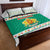 Bulgaria Christmas Quilt Bed Set with Green-White Theme, Coat of Arms, and National Flag Motif - Wonder Print Shop