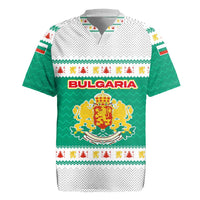 Bulgaria Christmas Rugby Jersey with Green-White Theme, Coat of Arms, and National Flag Motif - Wonder Print Shop