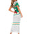 Bulgaria Christmas Short Sleeve Bodycon Dress with Green-White Theme, Coat of Arms, and National Flag Motif - Wonder Print Shop