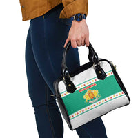 Bulgaria Christmas Shoulder Handbag with Green-White Theme, Coat of Arms, and National Flag Motif - Wonder Print Shop