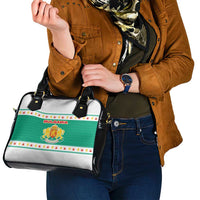 Bulgaria Christmas Shoulder Handbag with Green-White Theme, Coat of Arms, and National Flag Motif - Wonder Print Shop