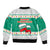 Bulgaria Christmas Sleeve Zip Bomber Jacket with Green-White Theme, Coat of Arms, and National Flag Motif - Wonder Print Shop
