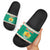Bulgaria Christmas Slide Sandals with Green-White Theme, Coat of Arms, and National Flag Motif - Wonder Print Shop