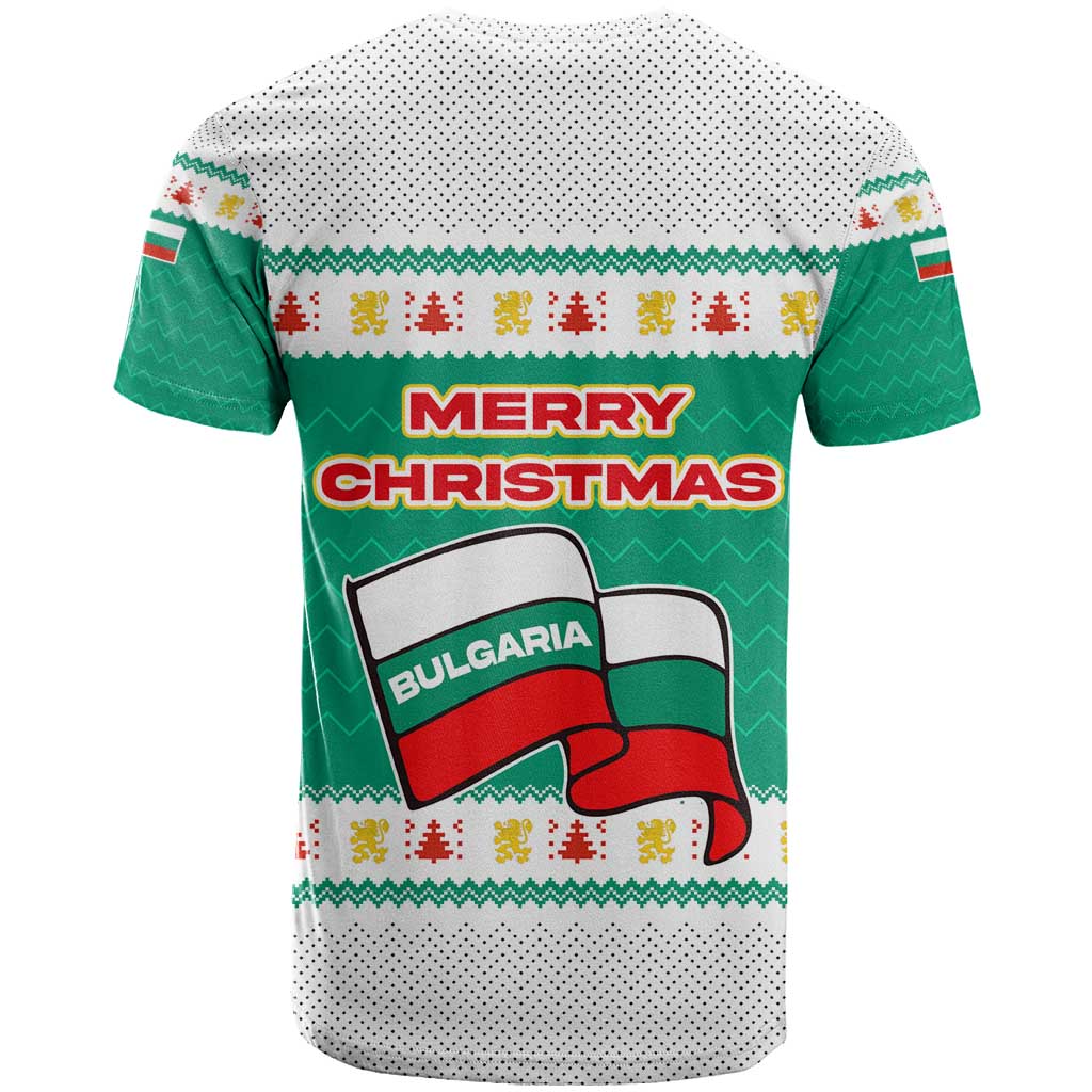 Bulgaria Christmas T Shirt with Green-White Theme, Coat of Arms, and National Flag Motif - Wonder Print Shop