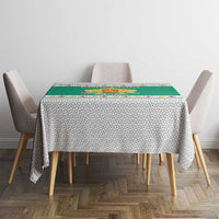 Bulgaria Christmas Tablecloth with Green-White Theme, Coat of Arms, and National Flag Motif - Wonder Print Shop