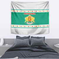 Bulgaria Christmas Tapestry with Green-White Theme, Coat of Arms, and National Flag Motif - Wonder Print Shop