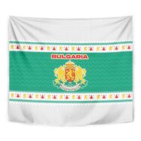 Bulgaria Christmas Tapestry with Green-White Theme, Coat of Arms, and National Flag Motif - Wonder Print Shop