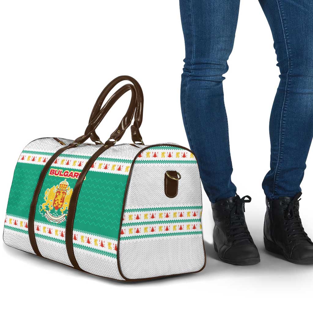 Bulgaria Christmas Travel Bag with Green-White Theme, Coat of Arms, and National Flag Motif - Wonder Print Shop