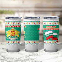 Bulgaria Christmas Tumbler Cup with Green-White Theme, Coat of Arms, and National Flag Motif - Wonder Print Shop