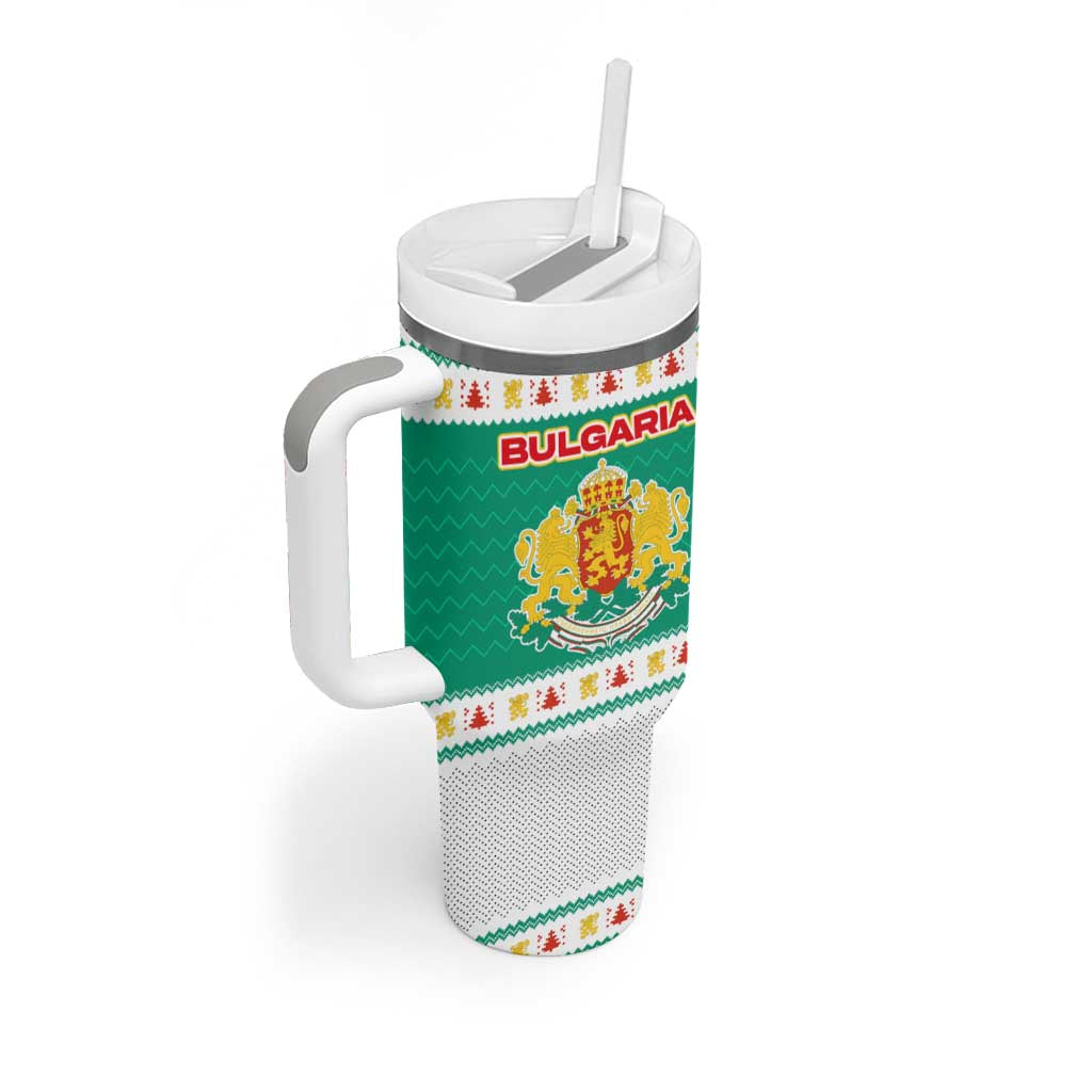 Bulgaria Christmas Tumbler With Handle with Green-White Theme, Coat of Arms, and National Flag Motif - Wonder Print Shop