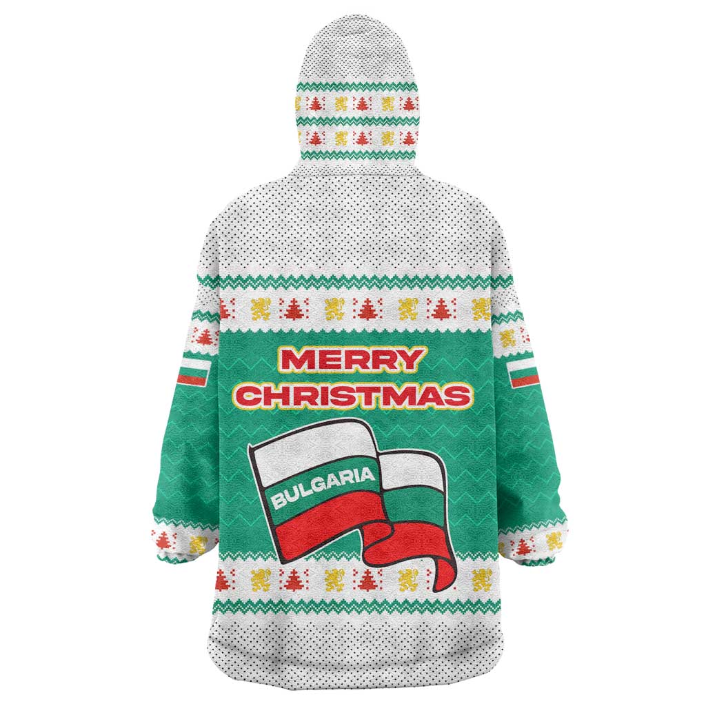 Bulgaria Christmas Wearable Blanket Hoodie with Green-White Theme, Coat of Arms, and National Flag Motif - Wonder Print Shop