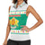 Bulgaria Christmas Women Sleeveless Polo Shirt with Green-White Theme, Coat of Arms, and National Flag Motif - Wonder Print Shop