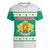 Bulgaria Christmas Women V-Neck T-Shirt with Green-White Theme, Coat of Arms, and National Flag Motif - Wonder Print Shop