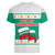 Bulgaria Christmas Women V-Neck T-Shirt with Green-White Theme, Coat of Arms, and National Flag Motif - Wonder Print Shop